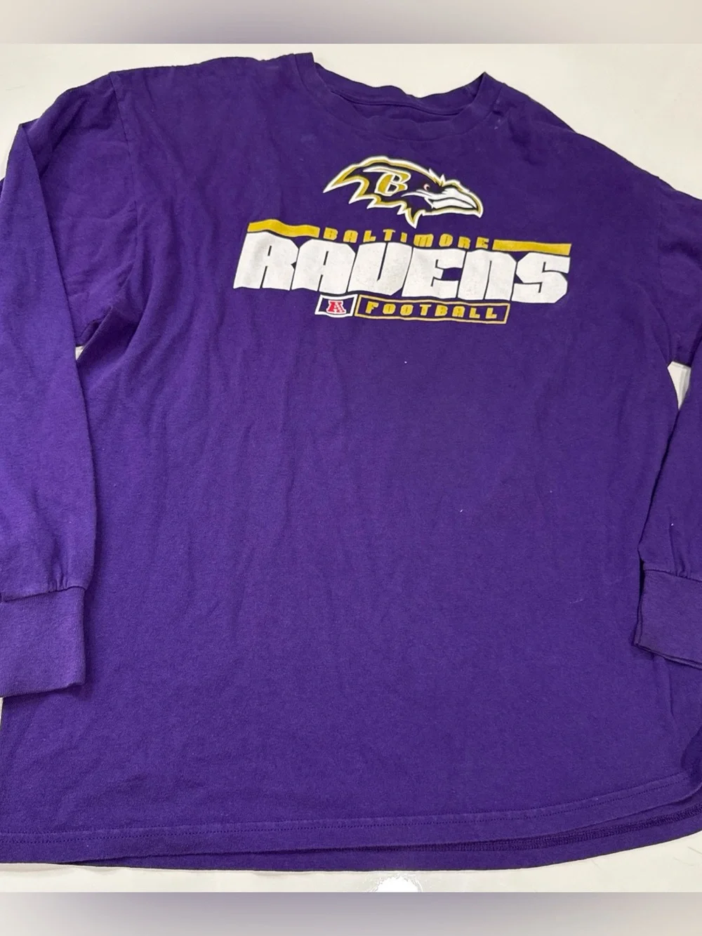 NFL Team Apparel Men's Ravens Football Long Sleeve Purple Shirt Size XL A020826